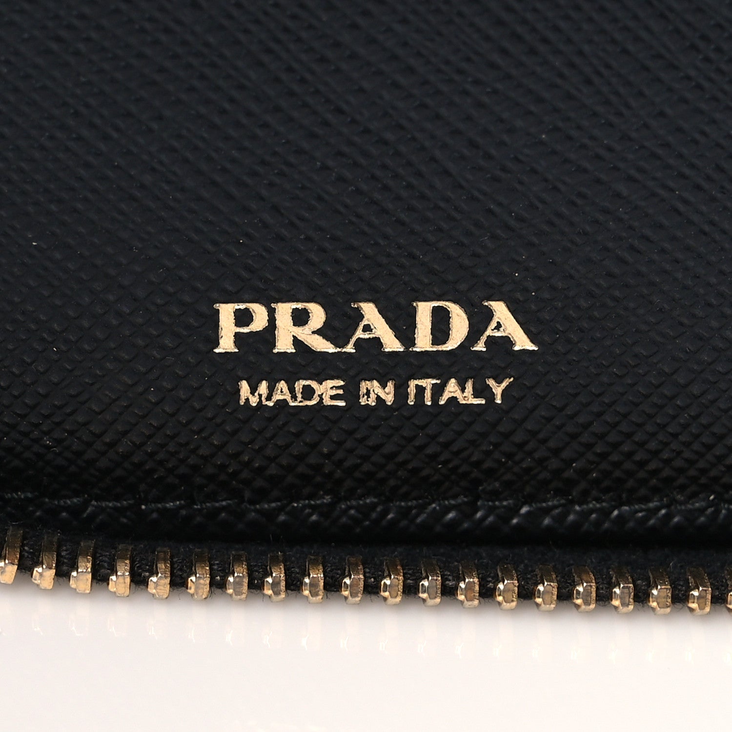 Prada Saffiano Metal Zip Around Wallet Black 5 of 5