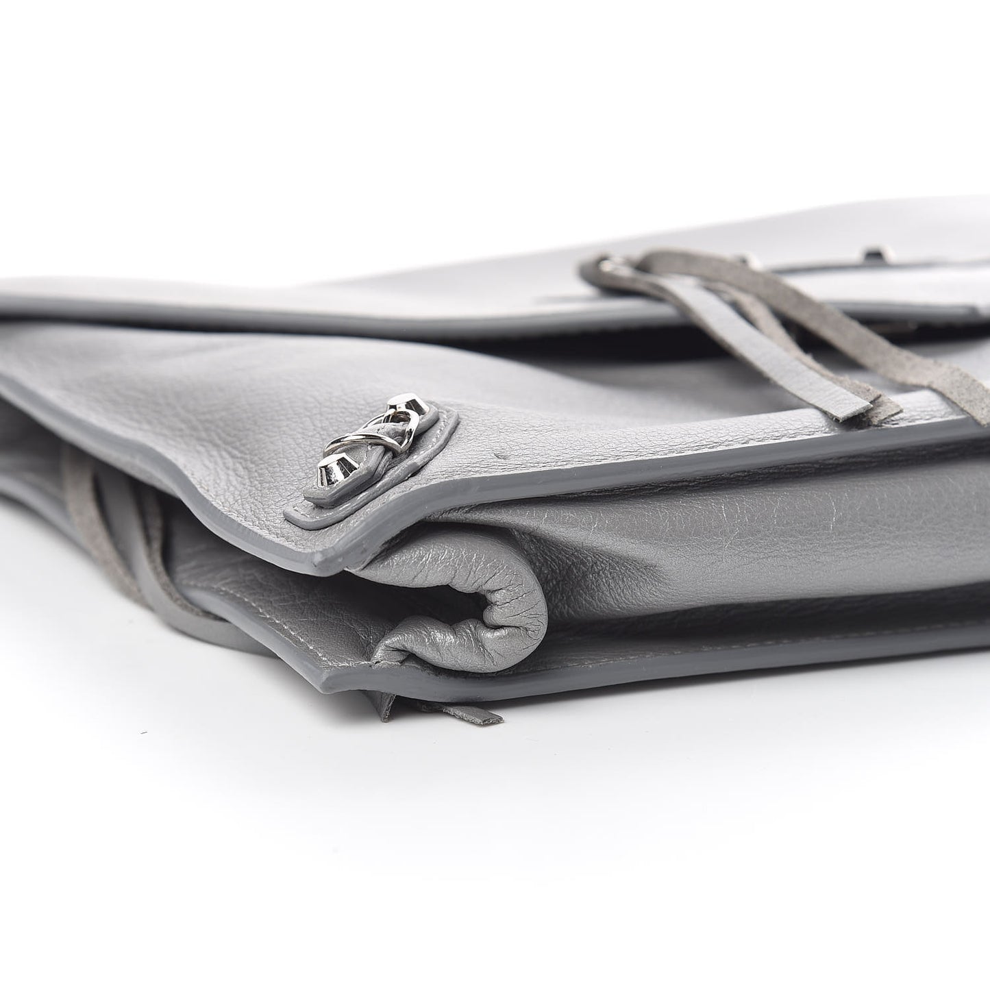 Veau Papier Sight Clutch Gris Metal