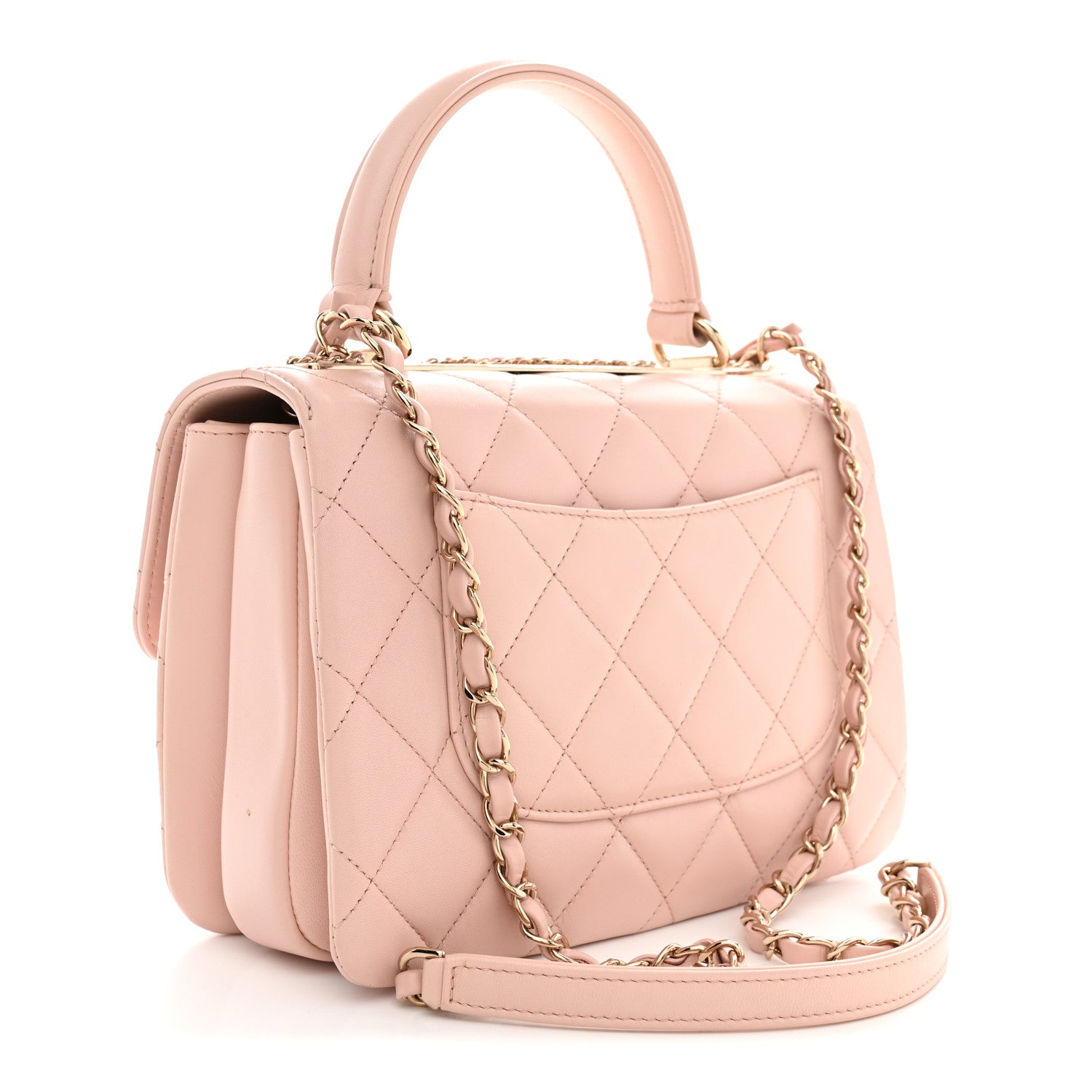 Chanel Lambskin Quilted Small Trendy CC Dual Handle Flap Bag Light Beige Light Pink 3 of 14