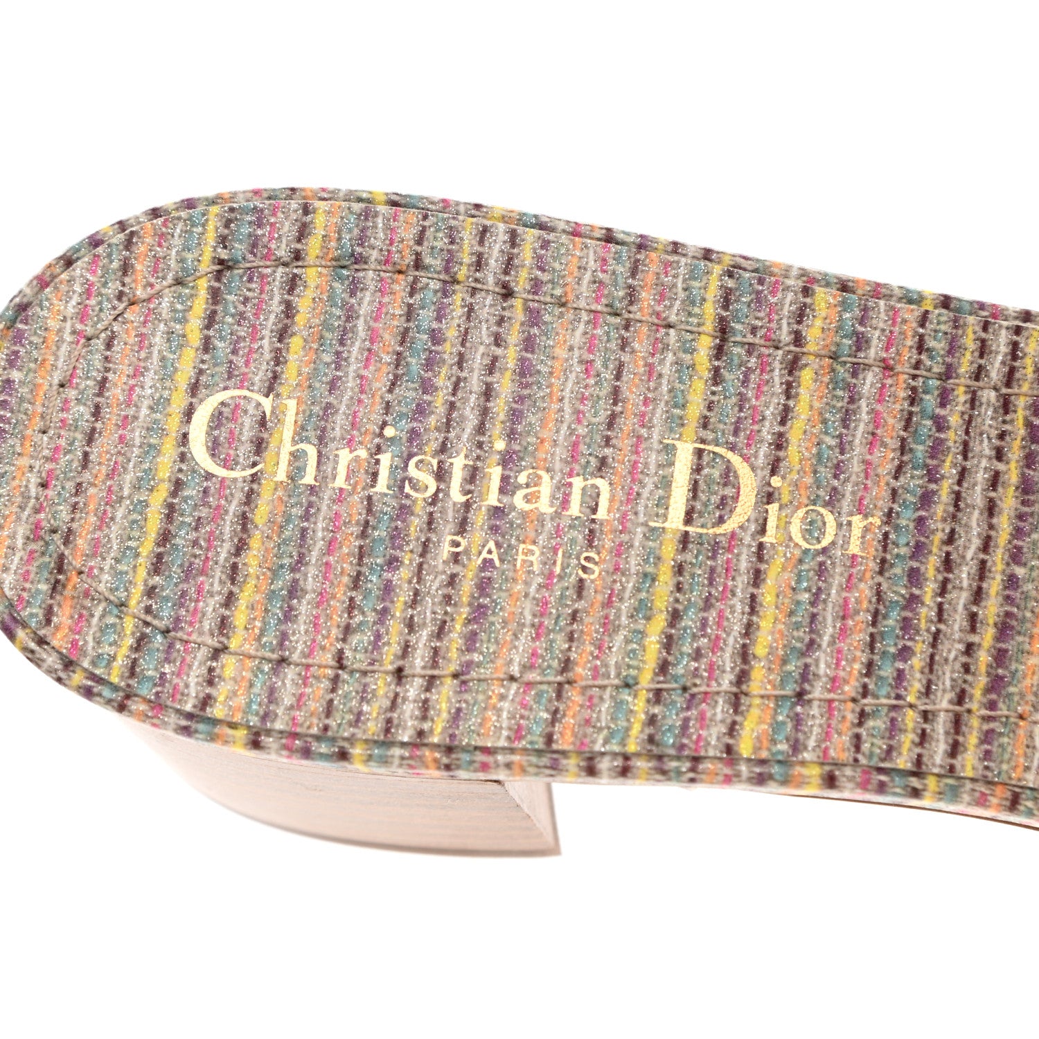 Christian Dior Lurex Romance Embroidered Dway 40mm Slide Sandals 39.5 Metal Multicolor 7 of 9