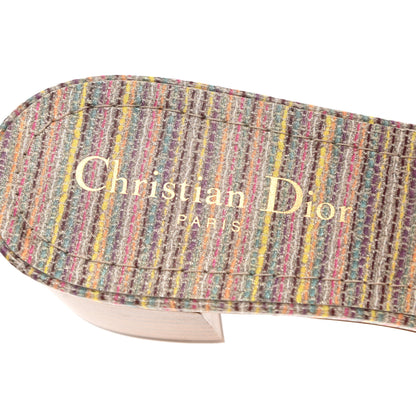 Christian Dior Lurex Romance Embroidered Dway 40mm Slide Sandals 39.5 Metal Multicolor 7 of 9