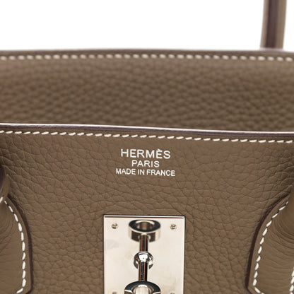 Hermes Taurillon Clemence Birkin 35 Etoupe 6 of 10