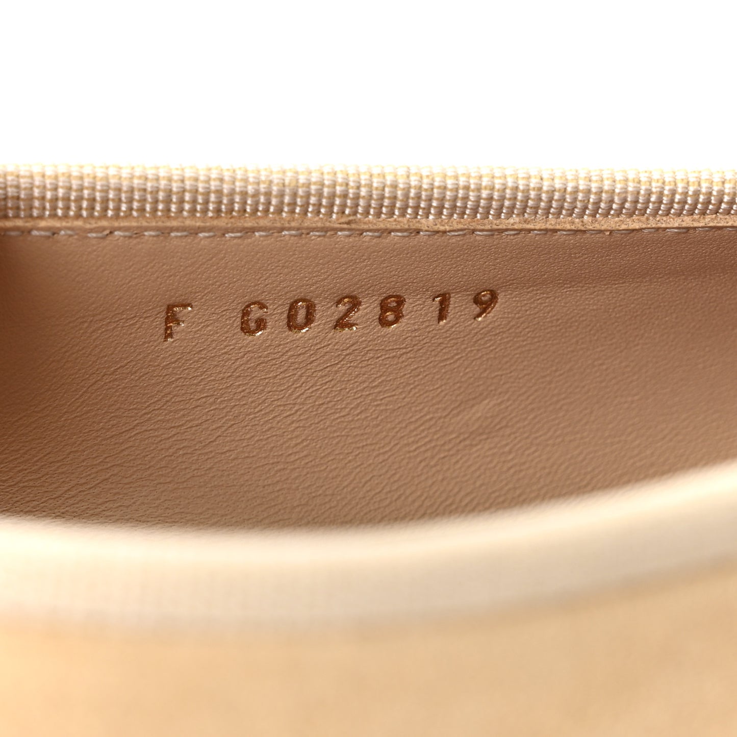 Suede Patent Calfskin Cap Toe CC Ballerina Flats 37 Beige