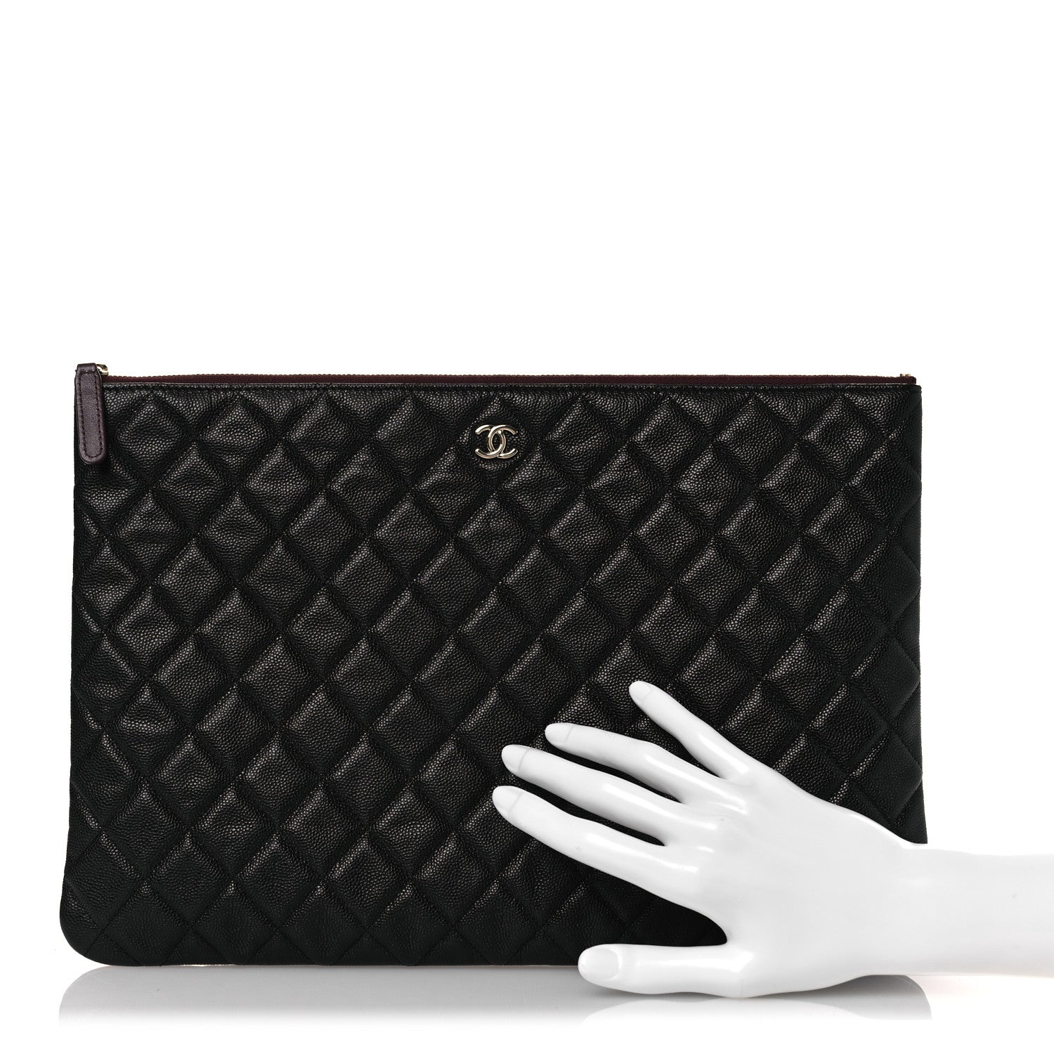 Chanel Caviar Quilted Large Cosmetic Case Black 2 of 8