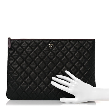 Chanel Caviar Quilted Large Cosmetic Case Black 2 of 8