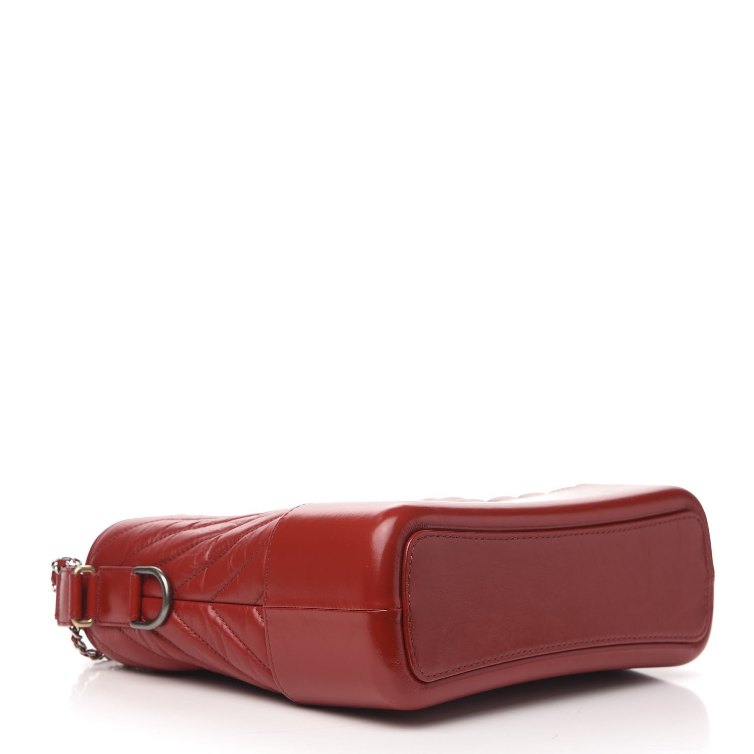 Chanel Aged Calfskin Chevron Quilted Medium Gabrielle Hobo Red 4 of 10