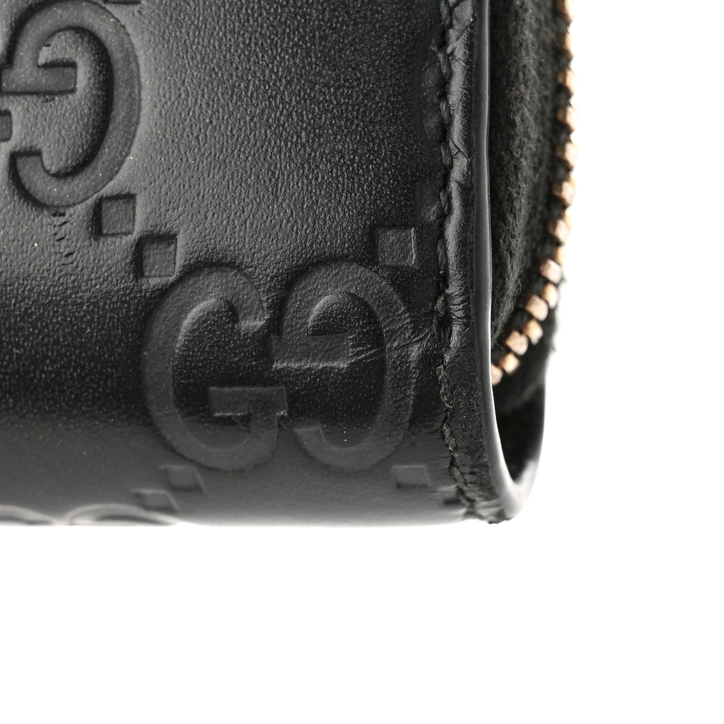 Guccissima GG Pierce Zip Around Wallet Black