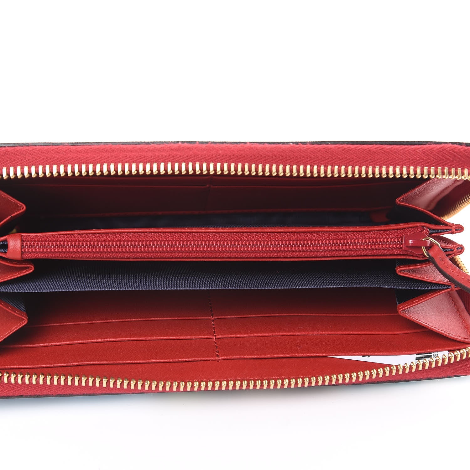 Gucci GG Supreme Monogram Blooms Zip Around Wallet Blue Red 5 of 13