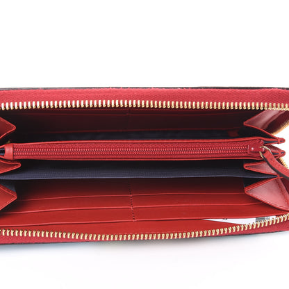 Gucci GG Supreme Monogram Blooms Zip Around Wallet Blue Red 5 of 13