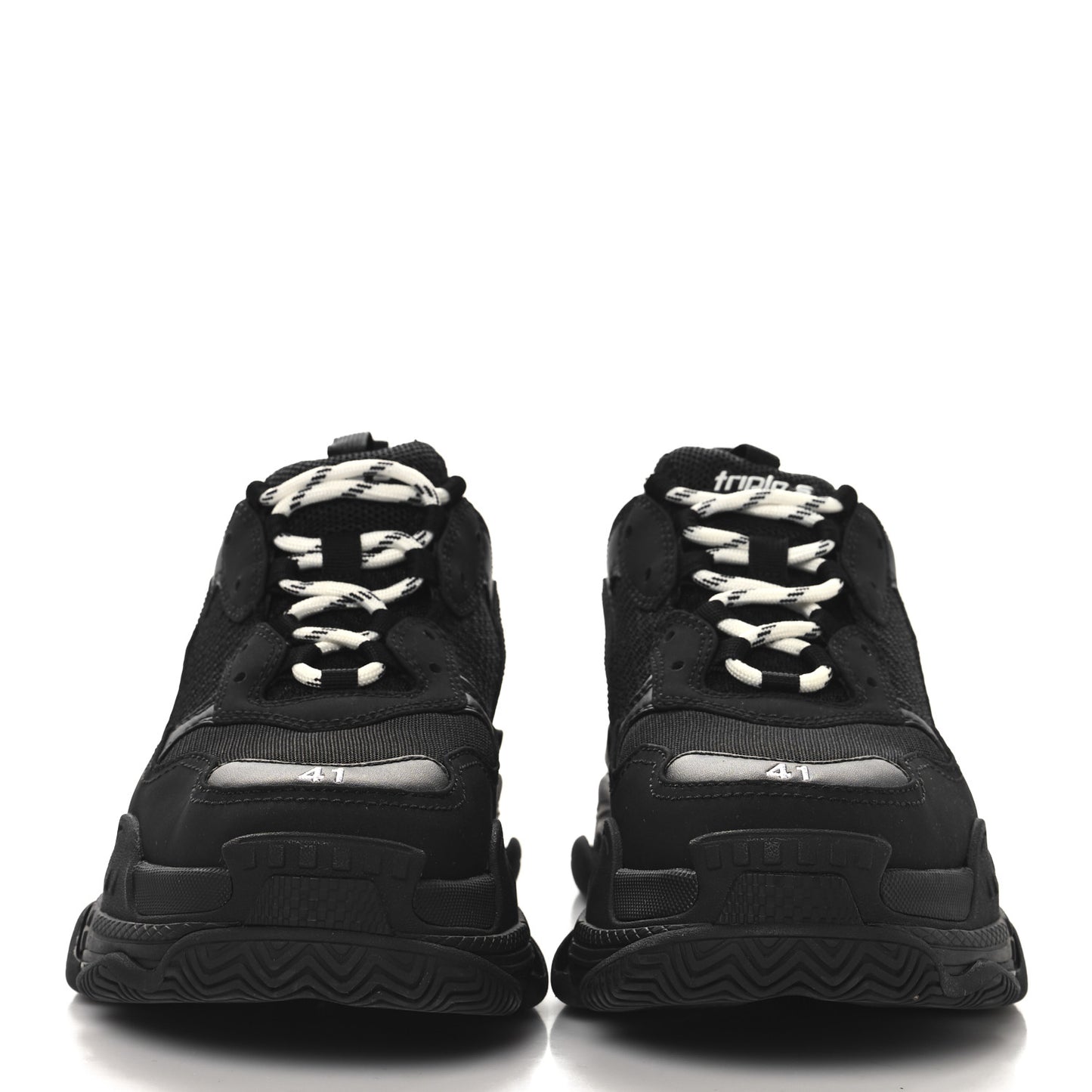 Fabric Mesh Womens Triple S Sneakers 41 Black