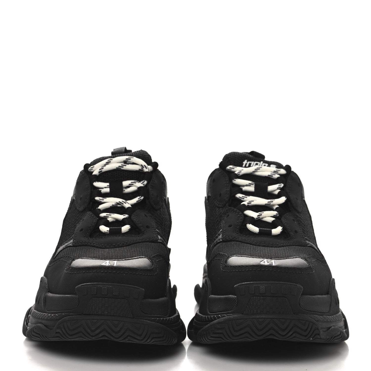 Balenciaga Fabric Mesh Womens Triple S Sneakers 41 Black 3 of 8