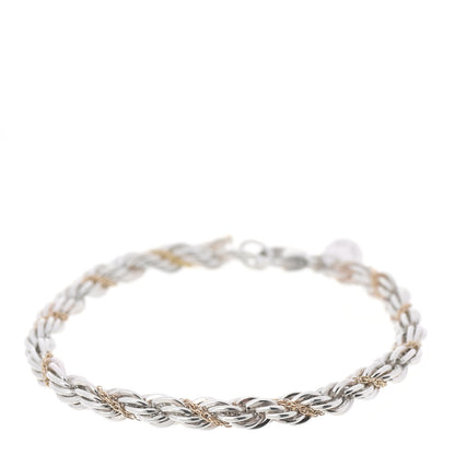Tiffany Sterling Silver 18K Yellow Gold Rope Chain Bracelet 1 of 5