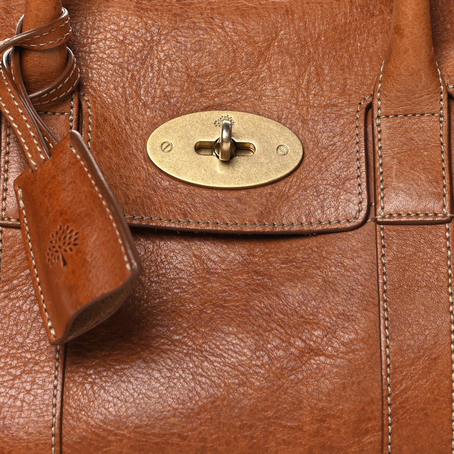 Mulberry Classic Grain Small Bayswater Satchel Oak 7 of 12