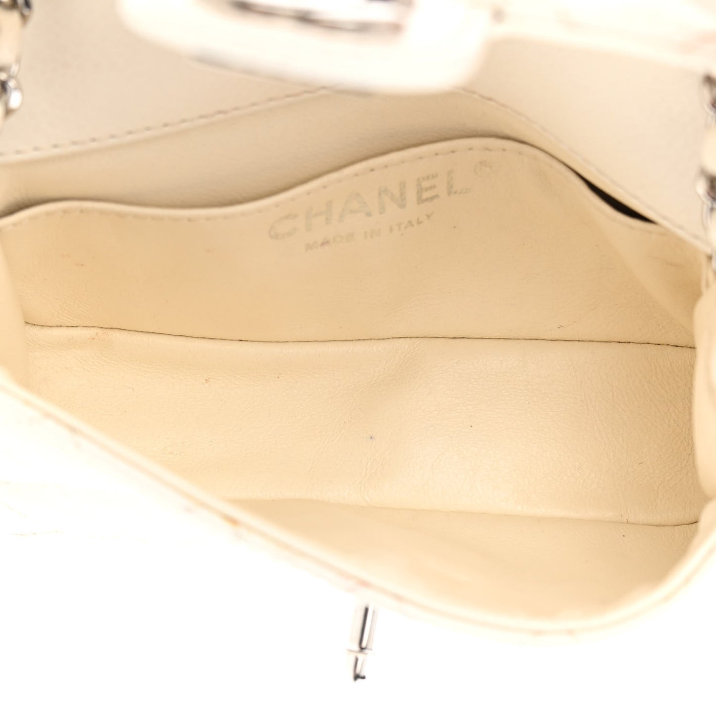 Caviar Quilted Extra Mini Flap White