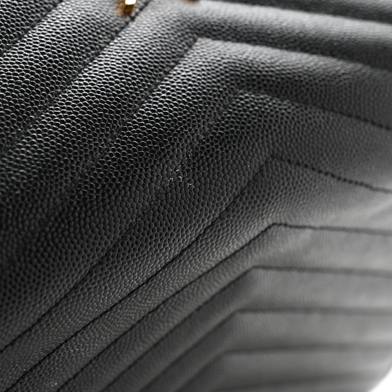Saint Laurent Grain De Poudre Matelasse Chevron Monogram Envelope Clutch Black 9 of 9