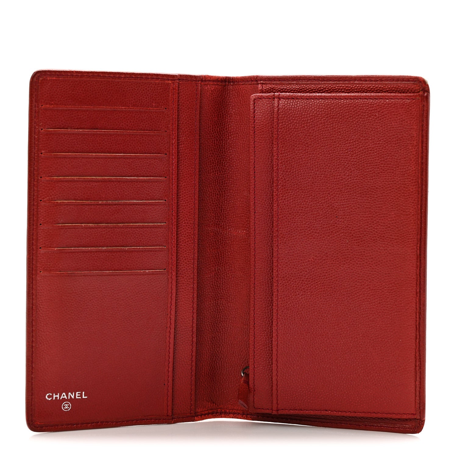 Chanel Caviar Sevruga Yen Wallet Red 5 of 10