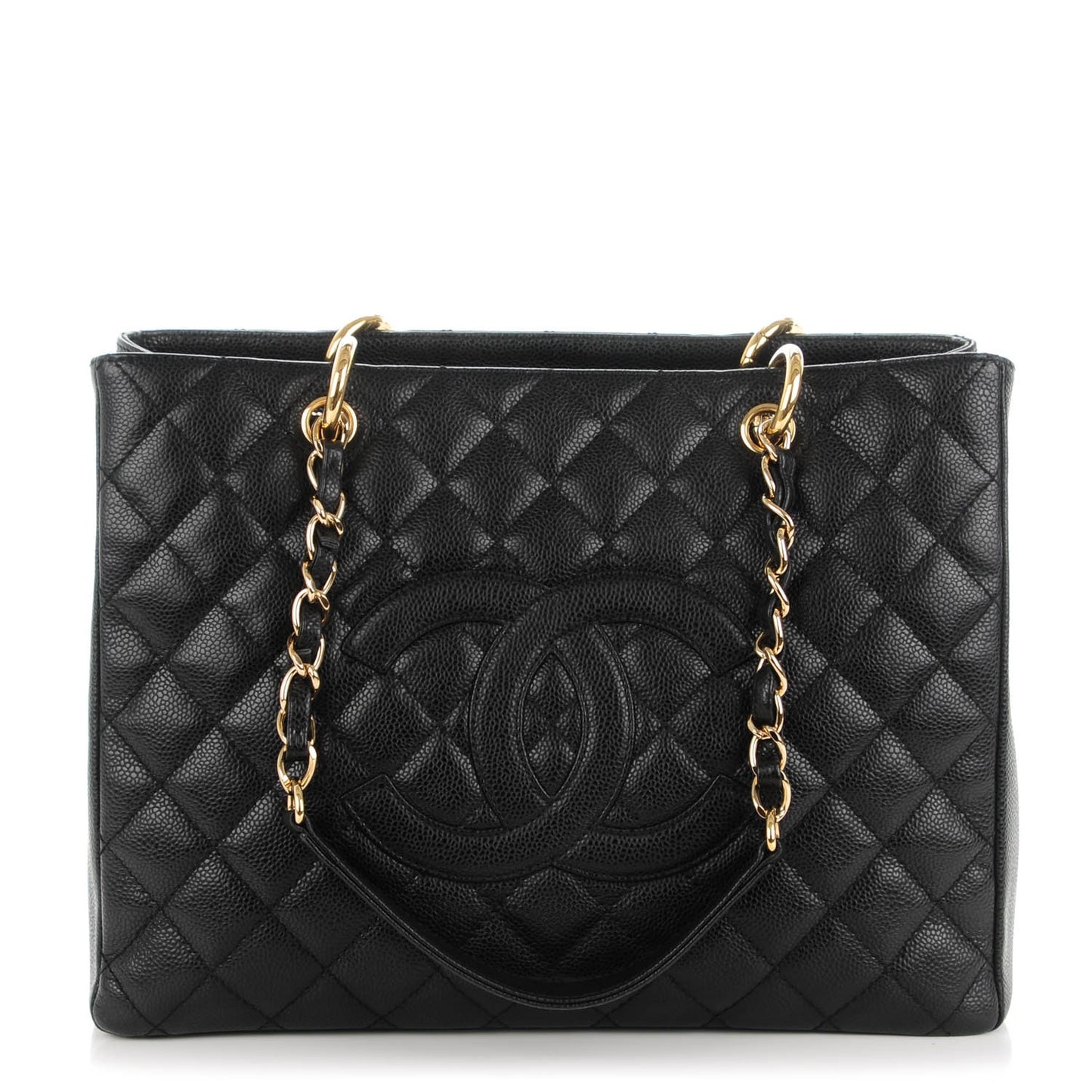 Caviar Quilted Grand Shopping Tote GST Black