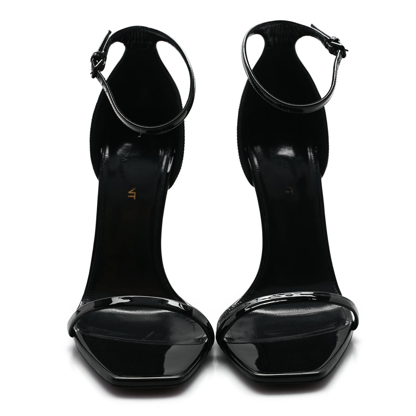 Patent Calfskin Opyum 110 Sandals 39.5 Black