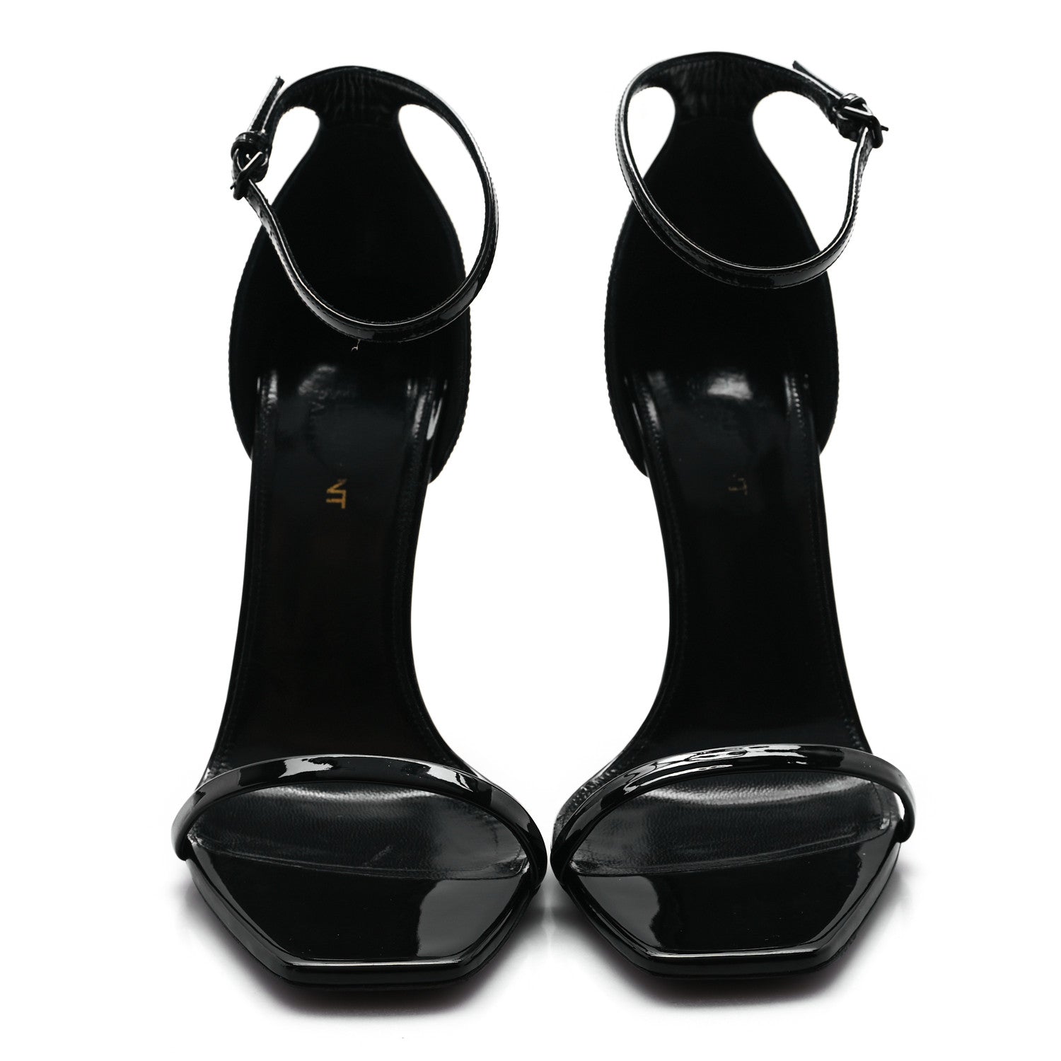 Saint Laurent Patent Calfskin Opyum 110 Sandals 39.5 Black 3 of 9