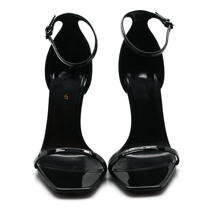 Saint Laurent Patent Calfskin Opyum 110 Sandals 39.5 Black 3 of 9