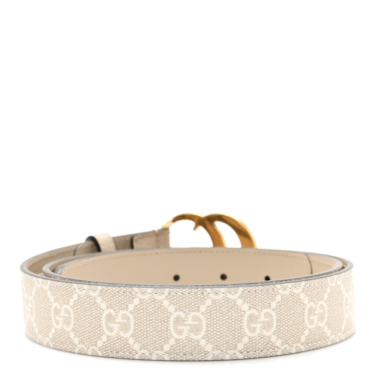GG Supreme Monogram Matte Plutone Calfskin Double G 40mm Belt 90 36 Beige Ebony Mystic White