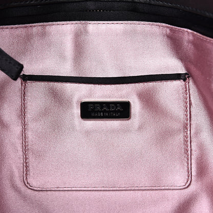 Prada Nappa Dressy Gaufre Ruched Flap Clutch Black 6 of 13