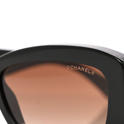 Chanel Acetate Rectangle Sunglasses 5493 Black Brown 7 of 8