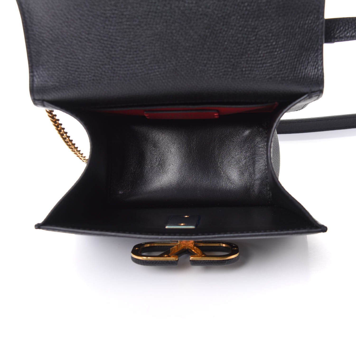 Valentino Garavani Grainy Calfskin Small VSling Shoulder Bag Black 5 of 9