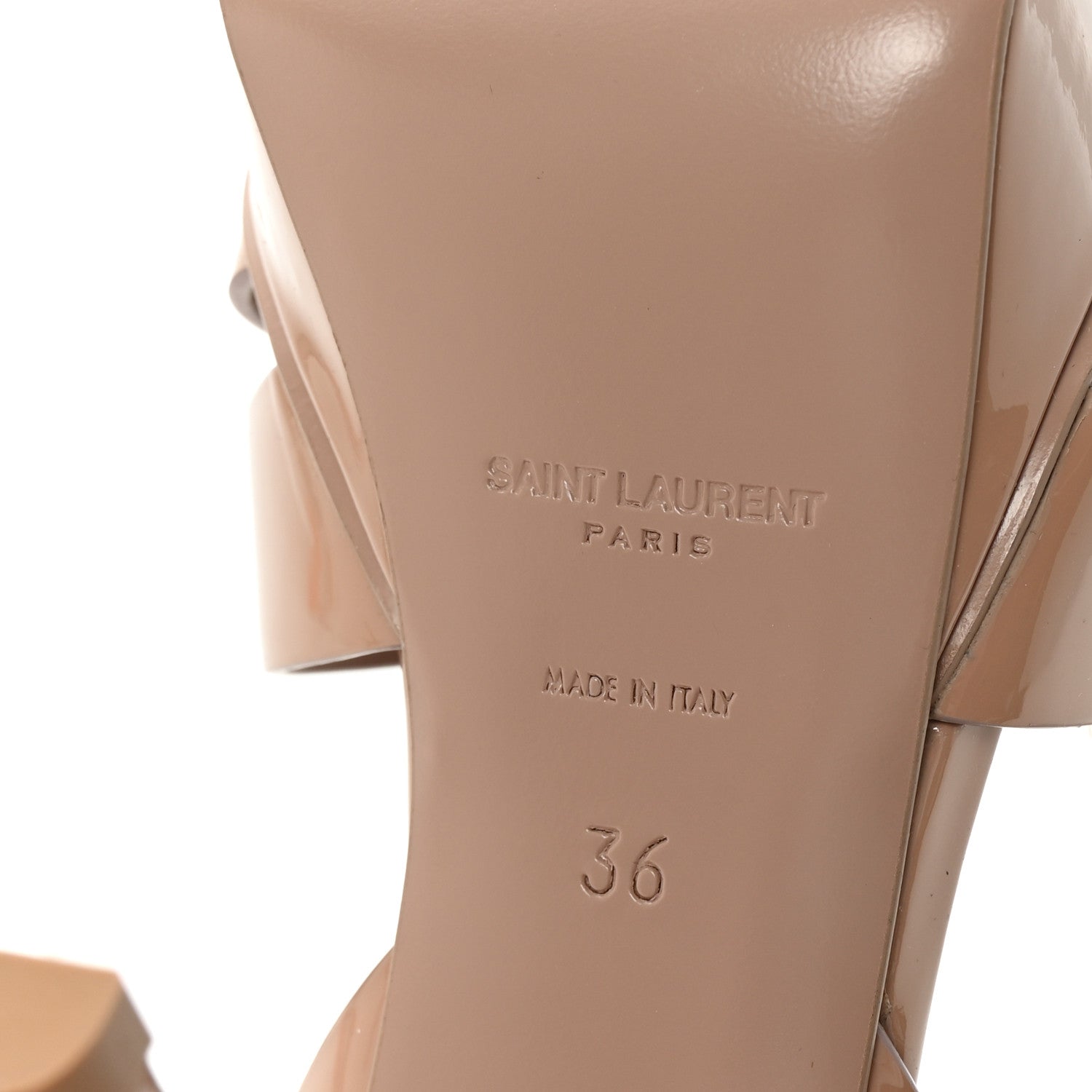 Saint Laurent Patent Tribute 75 Platform Sandals 36 Nude 7 of 10