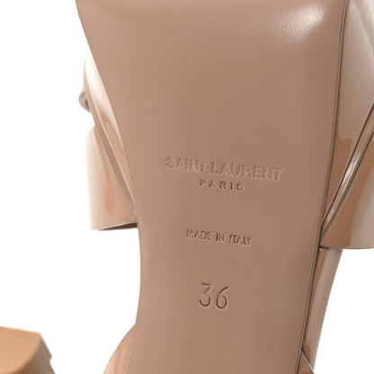 Saint Laurent Patent Tribute 75 Platform Sandals 36 Nude 7 of 10