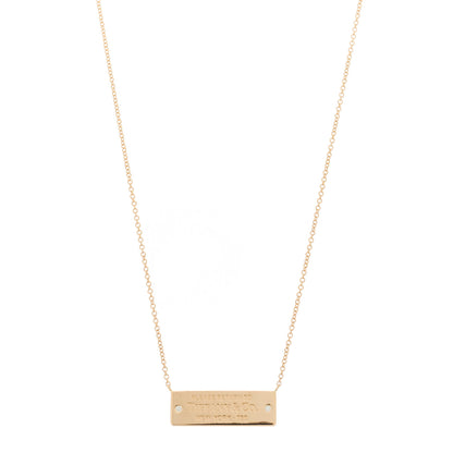 Tiffany 18K Rose Gold Diamond Return To Tiffany Bar Pendant Necklace 1 of 7