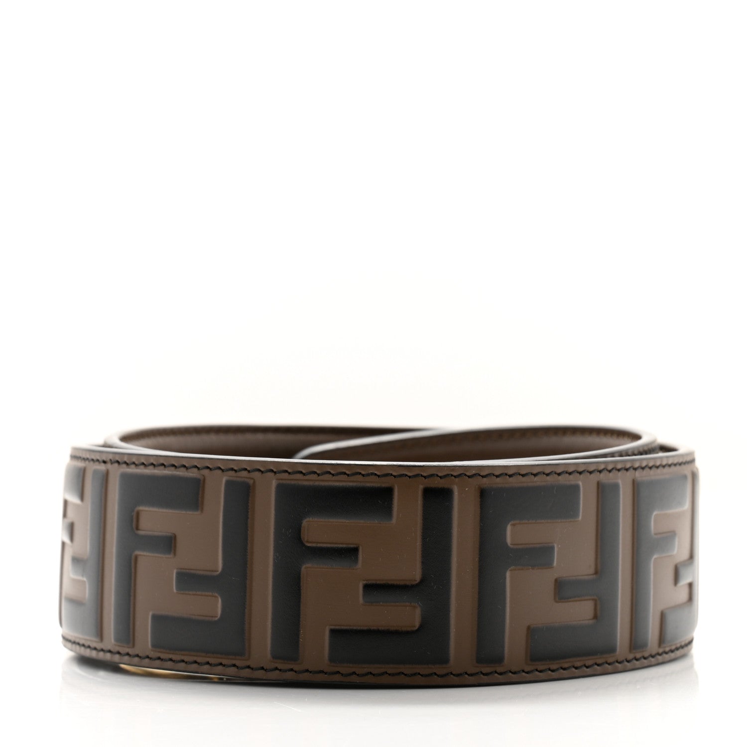 Fendi Vitello Century Bi-Color FF 1974 Embossed Strap You Maya Black 2 of 6