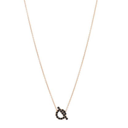 Hermes 18K Rose Gold Black Spinel Finesse Pendant Necklace 1 of 5