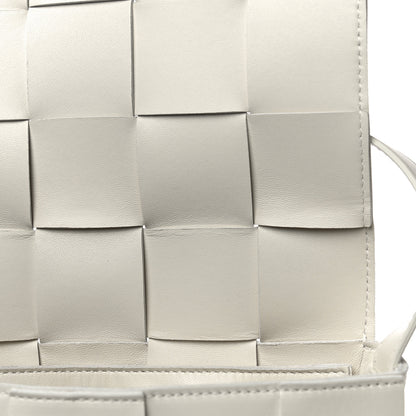 Bottega Veneta Lambskin Maxi Intrecciato Cassette Crossbody Bag White 10 of 11
