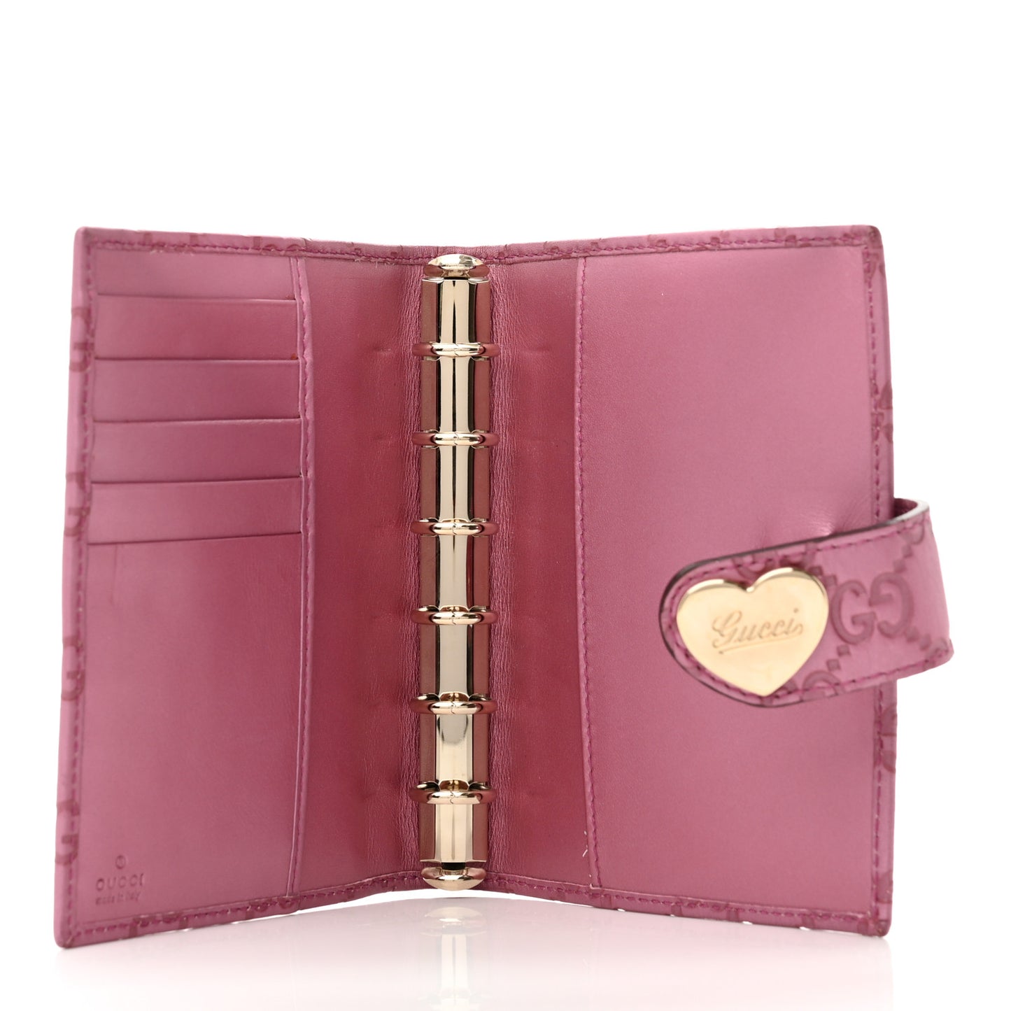 Metallic Soft Guccissima Heart Small Ring Agenda Fresia Rose