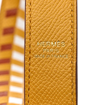 Hermes Epsom 25mm Tressage Shoulder Strap Ambre Brique Blanc 4 of 6