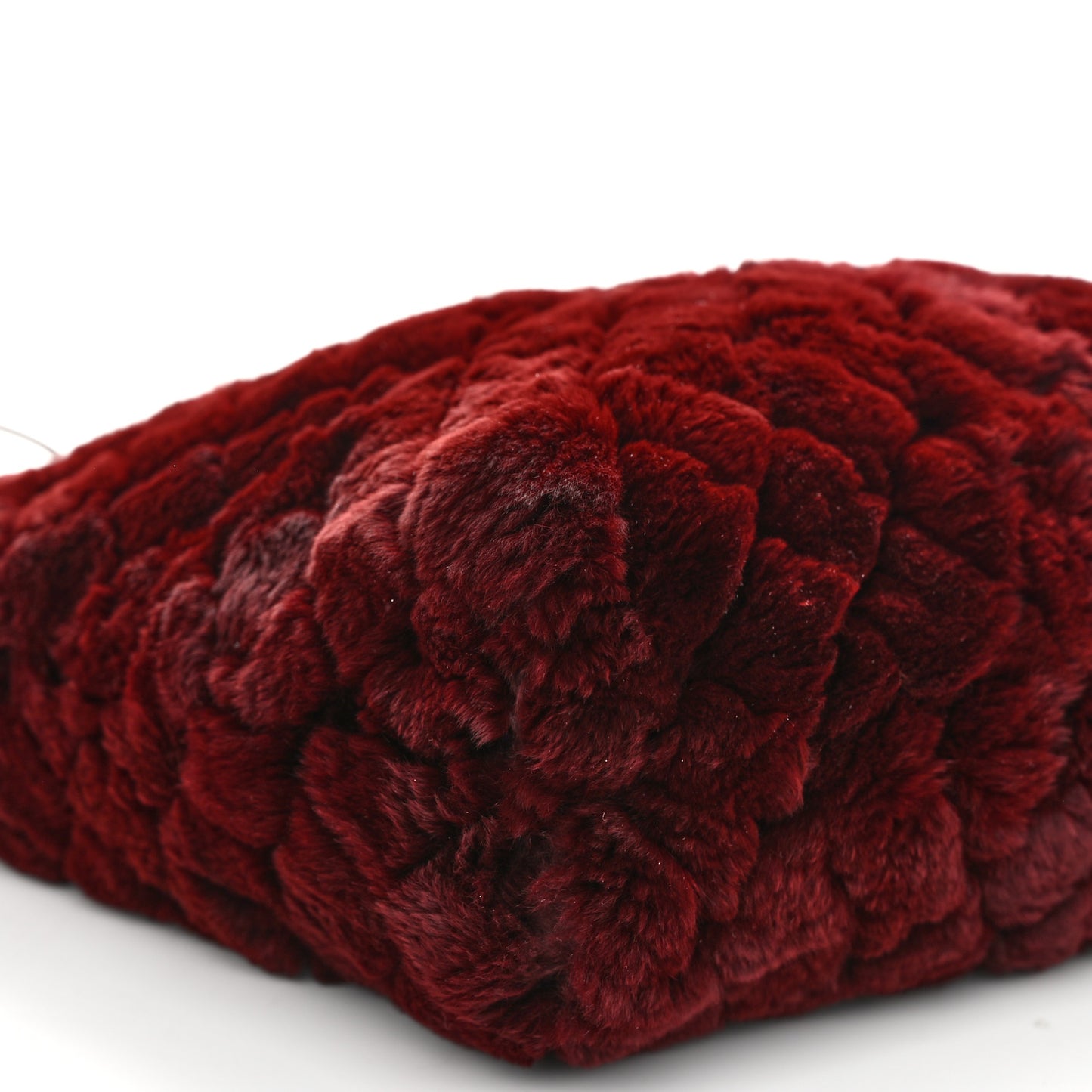 Rabbit Fur Quilted Pattern Shopping Tote Burgundy