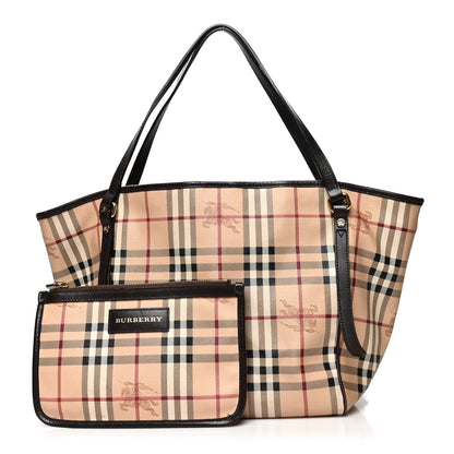 Burberry Haymarket Check Small Canterbury Tote Chocolate 1 of 12