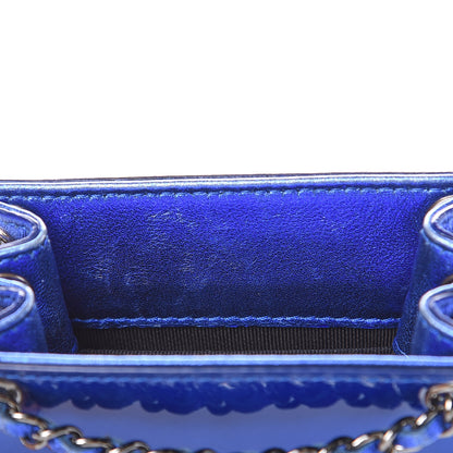 Chanel Metallic Patent Crossbody CC Phone Holder Blue 7 of 9