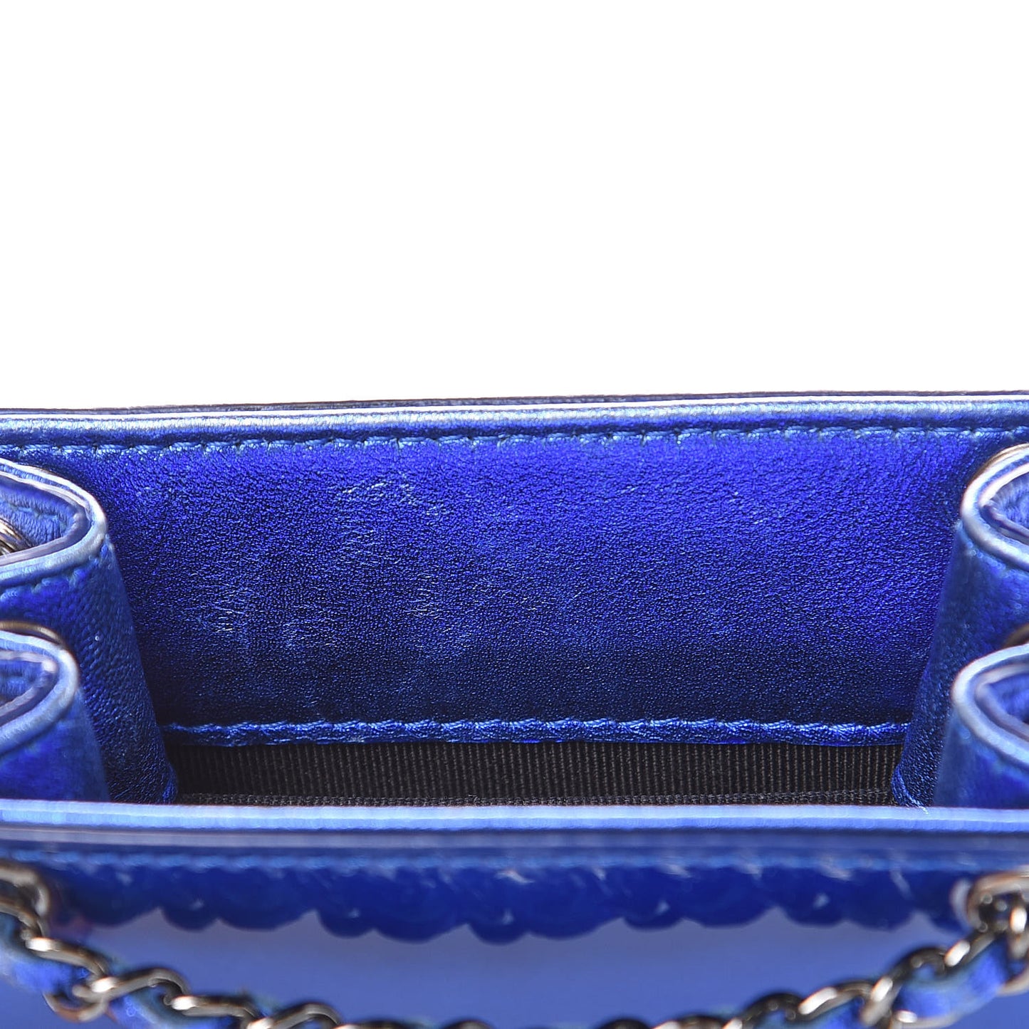 Metallic Patent Crossbody CC Phone Holder Blue