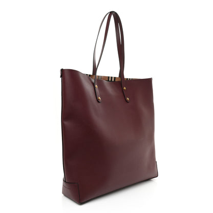 Burberry Calfskin Crest Embossed Large Tote Burgundy 2 of 8
