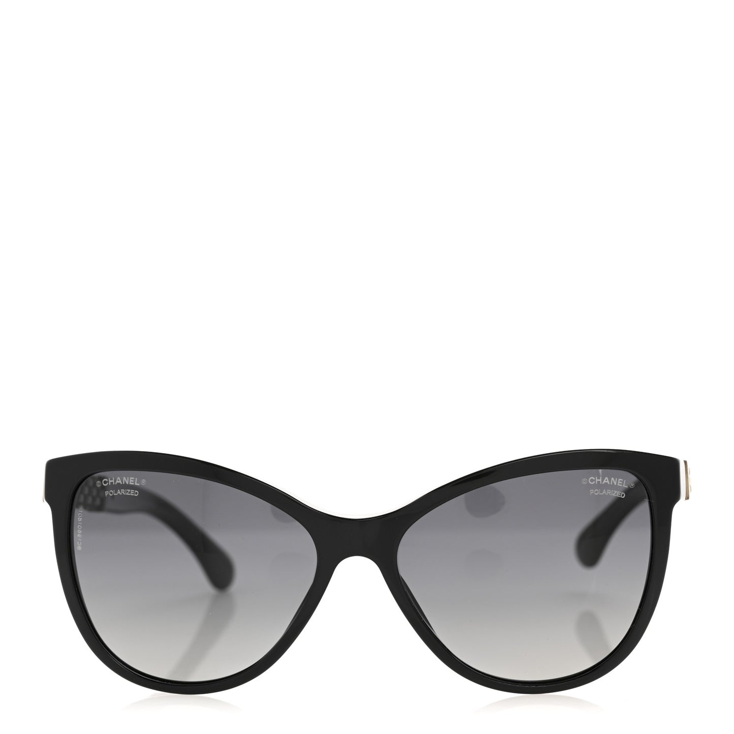 Acetate Polarized Cat Eye Chain Sunglasses 5326 Black