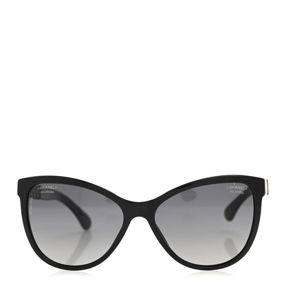 Chanel Acetate Polarized Cat Eye Chain Sunglasses 5326 Black 2 of 9