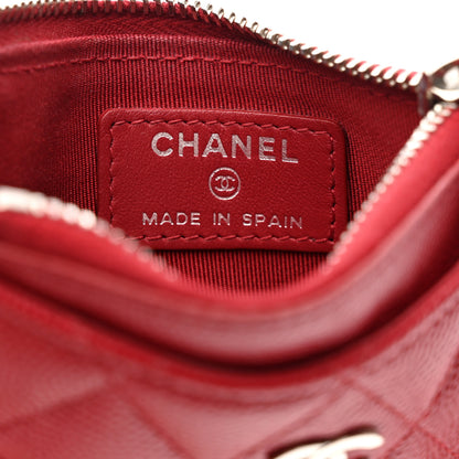 Chanel Caviar Quilted CC Zip Card Holder Red 7 of 8