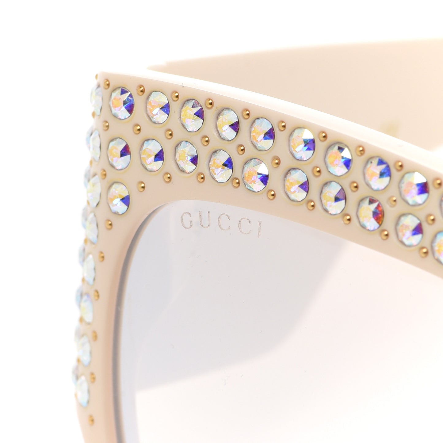 Acetate Crystal Oversize Hollywood Forever Sunglasses GG0144S Ivory