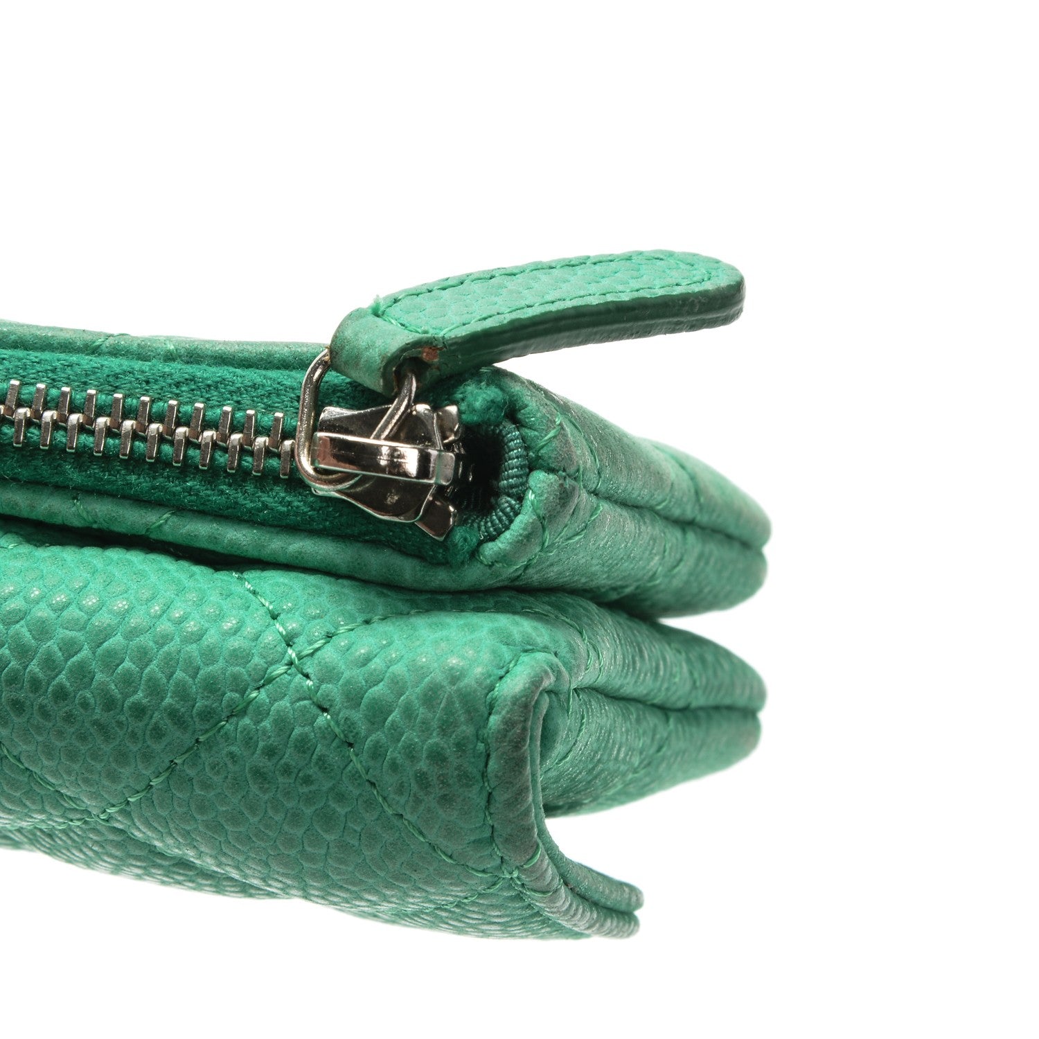 Chanel Iridescent Caviar Quilted Card Holder Turquoise 10 of 11