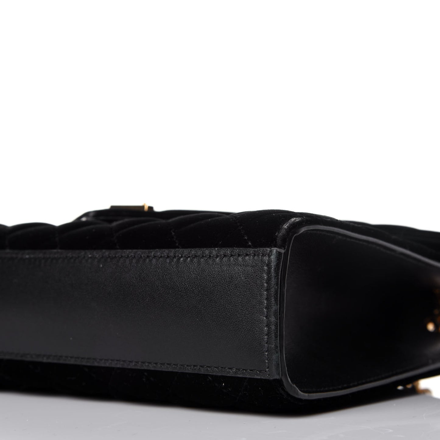 Velvet Tri-Quilt Monogram Medium College Bag Black