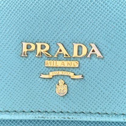 Prada Saffiano Metal Continental Flap Wallet Turchese 10 of 13