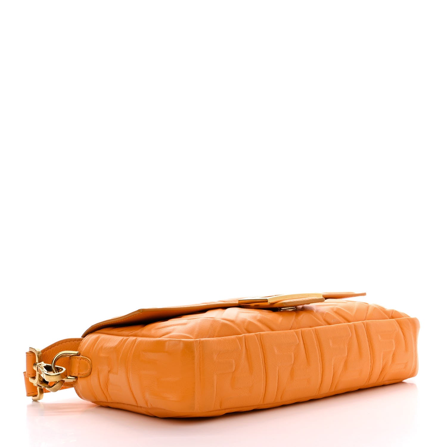 Fendi Nappa FF 1974 Embossed Baguette Clementine 4 of 13