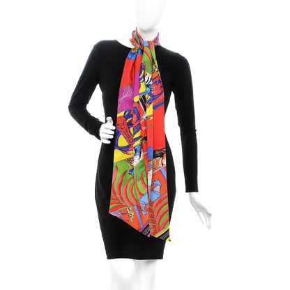 Hermes Silk Mors A Jouets Chemise Maxi Twilly Rouge Vert Multicolor 2 of 6